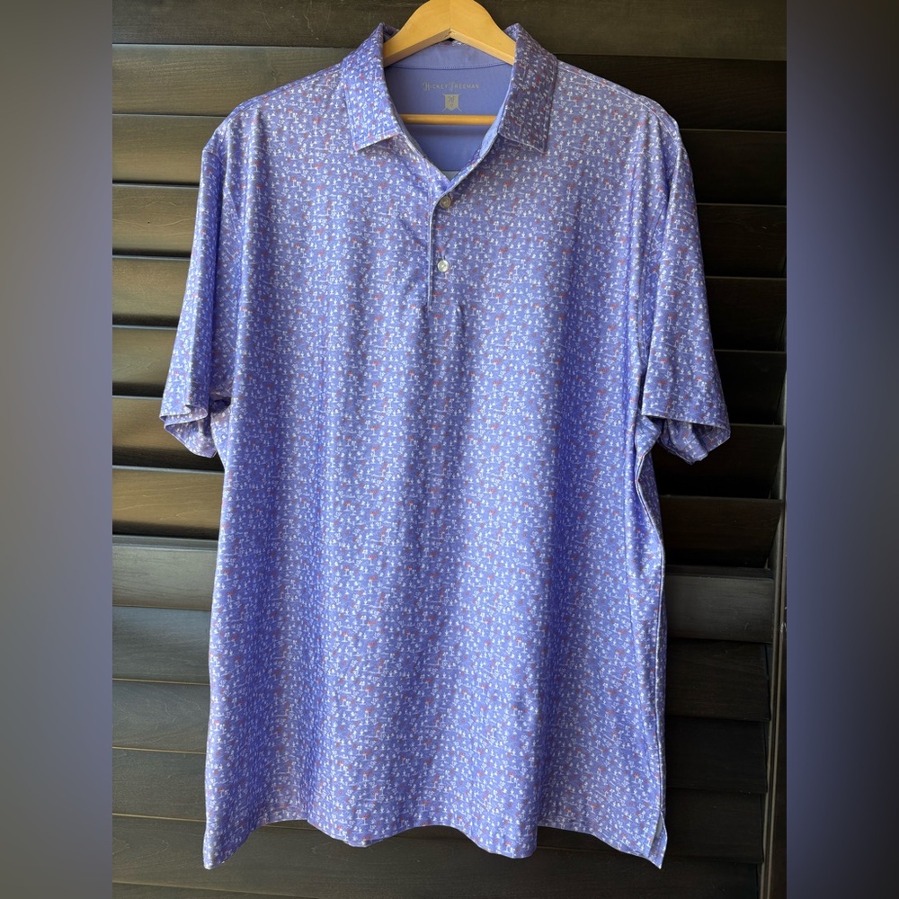 Hickey Freeman XL Golf Shirt Purple cactus